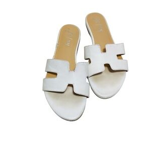 fs/ny Women White Slide Sandals Shoes